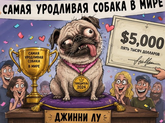 Самой уродливой в мире собаке заплатили 5 тыс. долларов